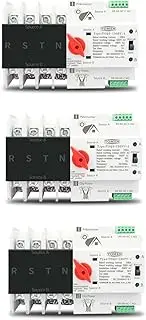3X Din Rail 4P Dual Power Automatic Transfer Switch Electrical Selector Switches Uninterrupted Power 100A