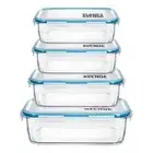 4-Pc Glass Food Storage Containers Set with Plastic Lids, Airtight, Meal Prep...
