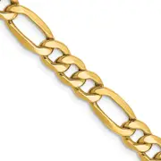 14K Yellow Gold 26 inch 6.25mm Semi-Solid Figaro with Lobster Clasp Chain Necklace