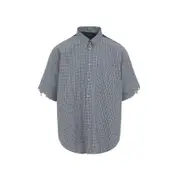 [Balenciaga] Balenciaga-Blue S/S Hybrid Linen Shirt-Uomo 2 NUM