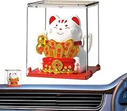 Car Solar Cat - Car Statue Decorations Lucky Cat Decorations | Festive Chinese Lucky Cat Decor, Good Luck Wealth Welcoming Cats for Bedroom, Offices