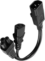 ZGUZMCMK IEC320-C14 to C13+C5 Splitter Outlet Power Cord 1-to-2 UPS Cabinet Server