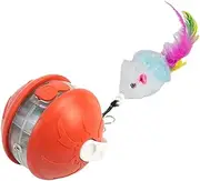 Interactive Cat Ball - Prey-Mimicking Tail Design, Light-Sensing Rolling Motion | Safe Pet Toy with Scratch-Resistant Shell, Fast Charging Battery for Living Room, Backyard, and Balcony Use