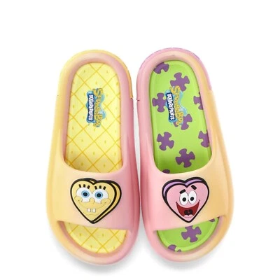 SpongeBob SquarePants Slide Sandals Pink Yellow Woman Size 10