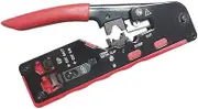 RJ45 Pass Through Crimp Tool, RJ45 Cat5 Cat6 Cat7 Crimping Tool, RJ11 Crimping Tool, Ethernet Network Cable Crimper Stripper, Modular Crimping Equipment Mini Tool Pliers
