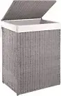 Laundry Hamper with Lid, 23.8 Gal (90L) Wicker Hamper with Removable Liner Bags,