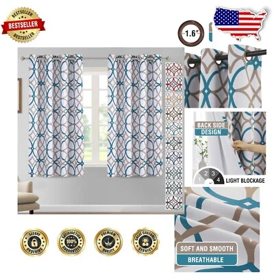 Elegant Geometric Blackout Curtains - 54" Length, 2 Panel Set for Modern Living