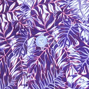 FINDSENSE MD 韓國 休閒 時尚 男 寬鬆大碼 翻領鈕扣 紫色 滿版 碎花 長袖襯衫 上衣 碎花襯衫