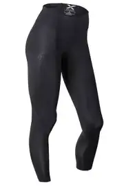 CLEARANCE!! 2XU Womens Mid Rise Compression Long Tights - Black/Dotted Black Log
