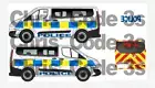 Code 3 Adhesive Vinyl Decals Suit 1/43 1/50 Transit Custom - Police Minibus