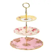Royal Albert 100 Years 3 Tier Cake Stand: 1960 1980 1990
