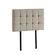 Linen Fabric Single Bed Deluxe Headboard Bedhead - Beige