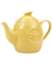 Certified International French Bees Embossed Honeycomb Teapot