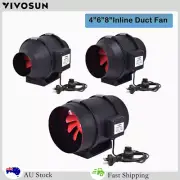 VIVOSUN 4/6/8 Inch Inline Duct Fan Blower Fan Exhaust Fan With Speed Controller