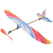 Elastic Rubber Band Powered DIY Foam Plane Model Kit Aircraft Educational Toy White