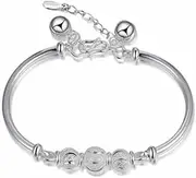 Chain Bracelets,Silver Bracelet,Fashion Bangle,Sterling Silver Bracelet For Women,Ladies 925 Sterling Silver Bracelet Exquisite Hand Matte Silver Beads Bracelet Fashion Bracelet Ladies Silver Jeweller
