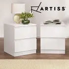 Artiss 2x Bedside Table Drawers Side Table Storage Cabinet Nightstand White PEPE