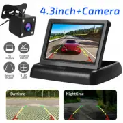4.3" Front Backup Camera TFT Screen LCD Reverse Rear View Car Monitor Foldable