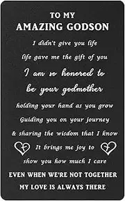 [Levole] Godson Gifts from Godmother - Godson Wallet Card, Godson Gifts for Birthday, Father's Day, Graduation, Christmas, Life Gave Me the Gift of You Godson Baptism Gifts for Boys