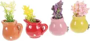 Cabilock 4pcs Kawaii Ceramic Vase Magnets Decorative Fridge Accessories Cute Refrigerator Decor for Home Office Adorable Cartoon Design with Performance