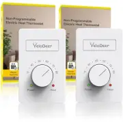 Manual Electric Baseboard Heater Thermostat for Home 240 V Only, 2 PCS
