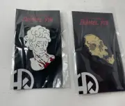 Lapel Pin Lot of 2 Dead Skull Worm & Michelangelo David Bust Blood Hunt a Killer