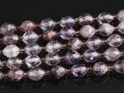 8MM Purple Amethyst Cacoxenite .Quartz AA Drum Barrel Rice Bead Loose Beads