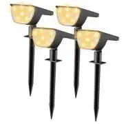 Solar Lights Outdoor Waterproof IP65, 76 LED 3 Lighting Modes 4 Pack Warm White