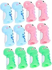 12pcs Cute Animal Pen Toppers Fun Dinosaur Pencil Charms for Classroom Must Haves & Back to School Party Favors Silicone Pencil Extenders for