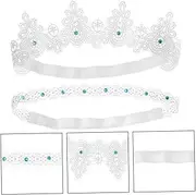 [MOBUTOFU] Romantic Wedding Garter Lace Legs Belts by Decorated Lady Leg Ornaments for Bridal Sets White