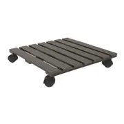 Jack 40cm Charcoal Wood Poly Composite Square Pot Trolley