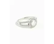 Silver Plated Cubic Zirconia Halo Ring