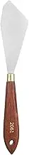 uxcell Palette Knife Painting Tool 3.94" x 1.57" Stainless Steel Teardrop Blade 8.27" Length Spatula Painting Pallet Knives with Hole Beech Wood Handle for Oil Acrylic Canvas, Red/Silver