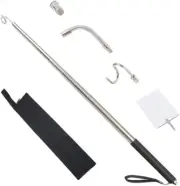 Telescopic Metal Pickup Tool with Hook Magnetic Pick-Up Pole Wire Fish Stick Poc