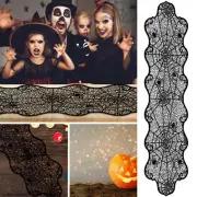 14*48 Inch Halloween Table Runner Black Tablecloth Polyester Lace Table New