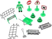 CHICAMPERA 1 Set Traffic Sign Simulation Artificial Roadblock Plaything for Early Learning Educational Traffic Indicators DIY Road Signs