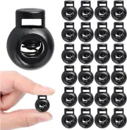 24 Pcs Single Hole Spring Cord Locks Plastic round Toggle Stoppers Sliding Co...