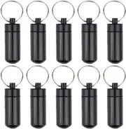 10 Pcs Portable Pill Case, Bantoye Waterproof 10 Count (Pack of 1), Black