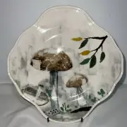 NWT Anthropologie Rebecca Rebouche Patch Of Shad Deciduous Salad Plate Mushrooms