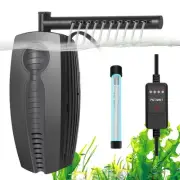 165GPH Aquarium Filter U-V, 8W Adjustable Fish Tank Filter, U-V Internal Filt...