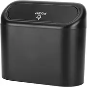 Car Trash Can Portable Garbage Bin with Lid Vehicle Black Interior Accessory Hanging for Car Desktop Bathroom