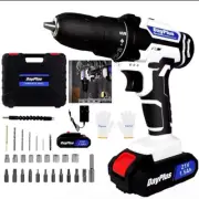 21v Portable Cordless Power Drill Set Impact Screw Driver with 1500mah Li-ion