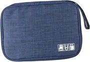 [LIFKICH] Digital Carrying Pouch Charger Cable Organizer Bag Headphone Organizer USB Cable Pouch Electronic Organizer Bag Cables Chargers Travel Electronics Organizer Bag Hard Drives Navy