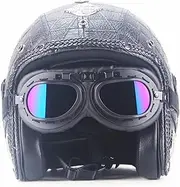 Motorcycle Helmet with Goggles Motorcycle Helmet Slim Men's and Women's Lightweight Style Comfortable and Durable for Off-Road Motorcycles - DOT/ECE Certified
