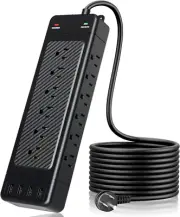 Power Strip Surge Protector, Ultimate 18-Outlet with Smart USB Ports | Wall-Mou