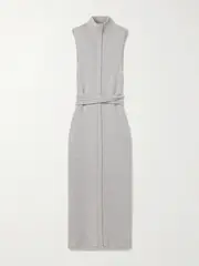 [Proenza Schouler White Label] Proenza Schouler White Label - Zola Belted Knitted Midi Dress - Gray - medium medium Gray