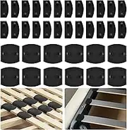 WYTNB Pack of 24 Side Slatted Frame Holders, 12 Pieces Centre Slatted Frame Caps, Black Slatted Frame Replacement Parts for Fixing Bed Accessories