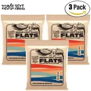 3-PACK Ernie Ball 2582 Flatwound Stainless Steel Electric Guitar Strings 12-52