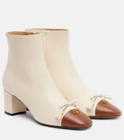 [Valentino Garavani] Valentino Garavani Valet Du Roi 60 leather ankle boots AU 6 beige