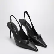[Dolce & Gabbana] Black Leather Slingback Décolleté 36,5 IT Black